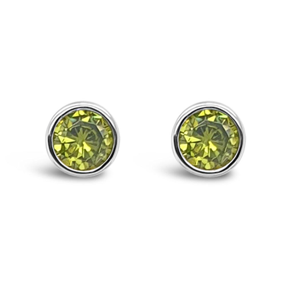 August Birthstone Sterling Silver Stud Earrings - Eva Victoria